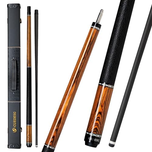 CUEDESG Carbon Fiber Pool Cue Stick 105mm118mm125mmLow Deflection Pool Stick with Rare Wood ButtProfessional Cue Stick with Box CaseBocote Wood_118mm