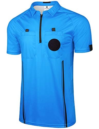 FitsT4 Sports Pro Soccer Referee Jersey Short Sleeve Ref Shirts Blue Small