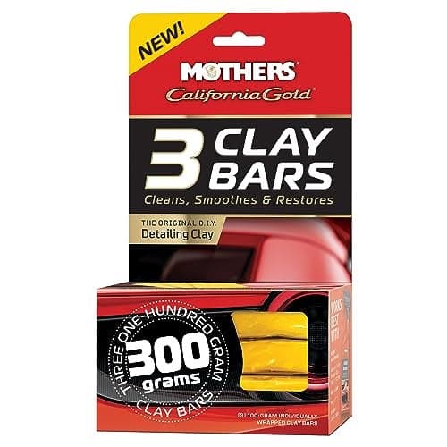 Mothers California Gold 3 Clay Bars 3 100gram Removes Overspray Brake Dust Bugs More Restores Smooth Brilliant Finish to Paint Chrome Glass Plastic Safe Easy to Use 07242