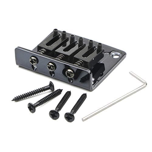 Swhmc Adjustable 3 String Guitar Tailpiece Hardtail Bridge for Cigar Box and Electric Guitar Replacement - Learn to Play Guitar with Ease