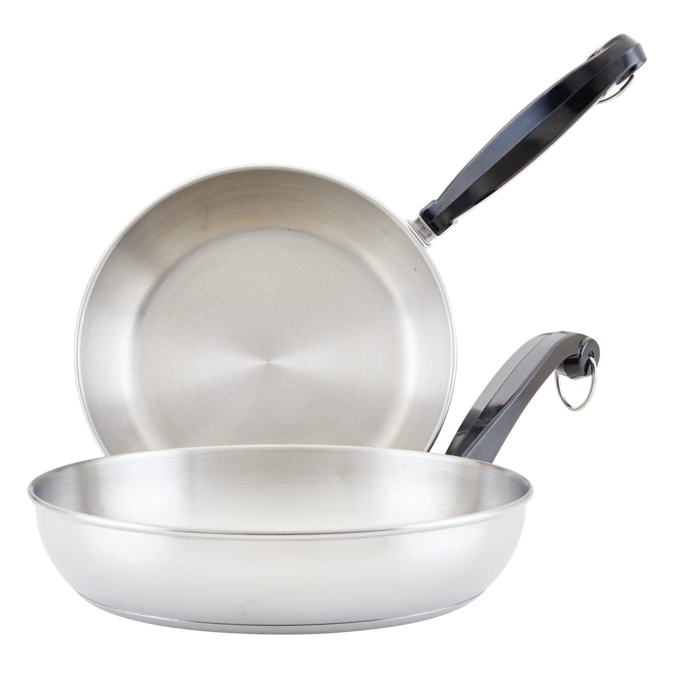 Farberware Classic Stainless Steel Frying Pan Set Fry Pan Set Stainless Steel Skillet Set 825 Inch and 10 Inch Silver
