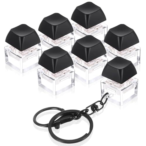 Shappy 6 Pcs Keyboard Fidget Fidget Keyboard Clicker Keychain Gift Keychain Button Stress Relief Gifts for Adult Office Home Cool FidgetsBlack
