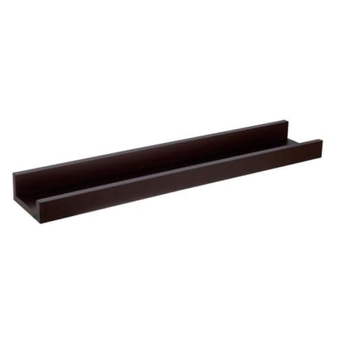 Kiera Grace Set of Four Edge Simple & Classic Decorative Engineered Wood Floating Wall-Mounted Picture Frame Shelves for Home, Room, & Office, 23" L x 4" W x 2" H, Brown