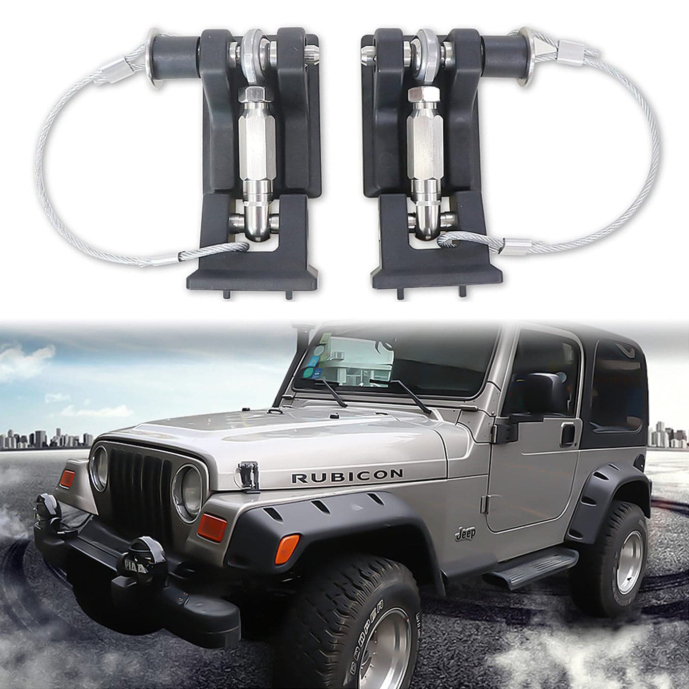sukemichi TJ Hood Latches for Jeep Wrangler Locking Hood Latch for 19972006 Jeep Wrangler TJ Accessories Upgrade Eliminate Hood Flutter Bounce1Pair
