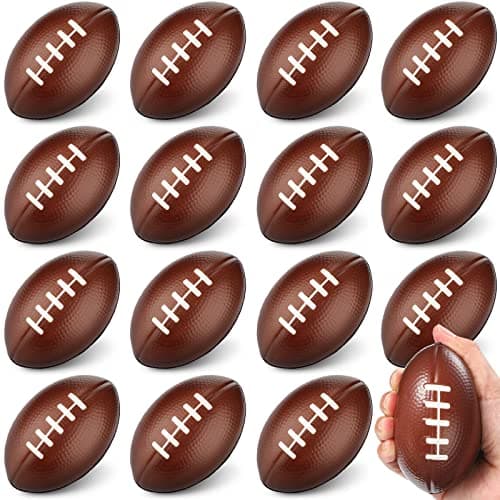 Jerify 16 Pcs Mini Foam Footballs Bulk 35 Inch Small Stress Balls Football Party Favor for Stress Relief Kid Carnival Game Party Gift Decoration