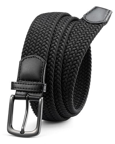 CHAOREN Stretch Belts for Men - Braided Elastic Golf Belt for Men 1 3/8"- Gift for Casual Jeans Shorts