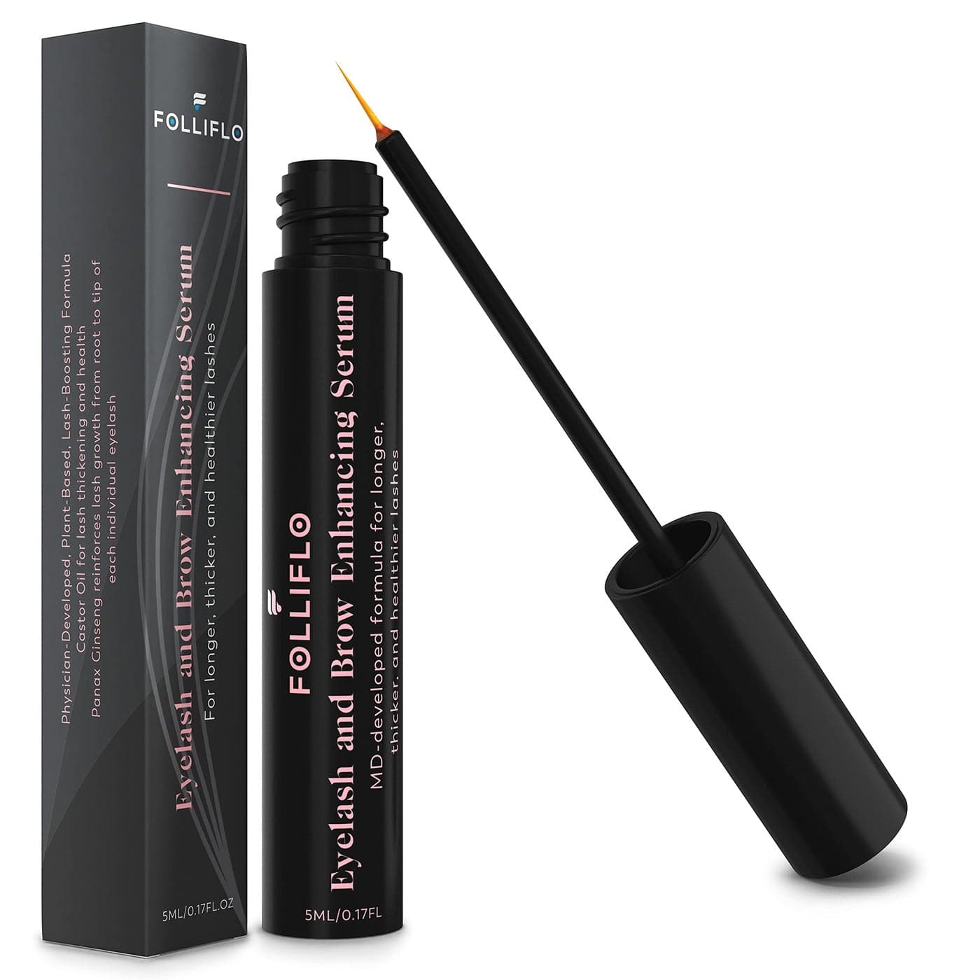 Folliflo by CELL ACCEL Eyelash Brow Enhancing Serum with Castor Oil Panax Ginseng Hair Growth Formula for Longer Thicker Healthier Lashes Developed by a HarvardTrained Dermatologist