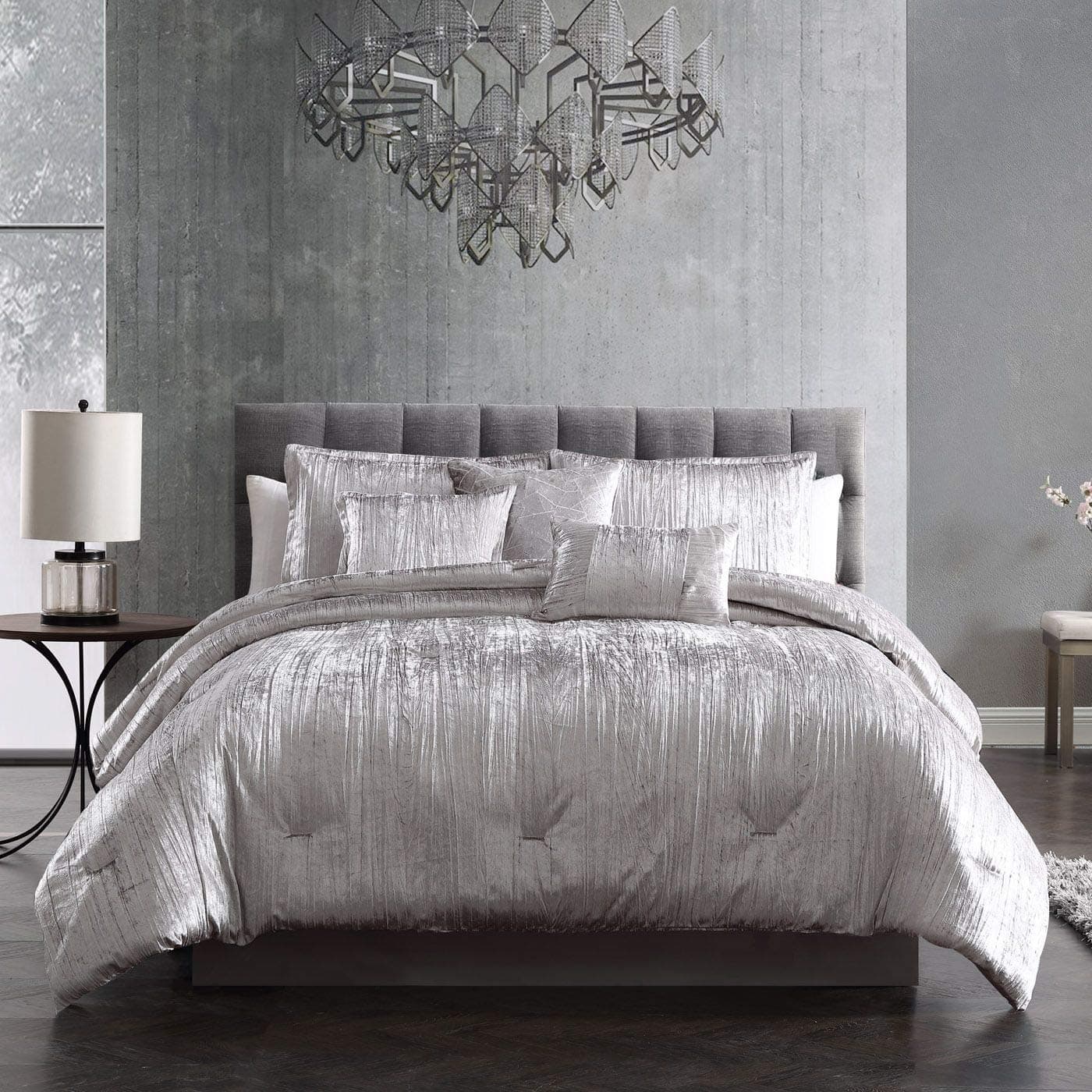 Riverbrook Home Turin Comforter Set Queen Silver 7Piece Set