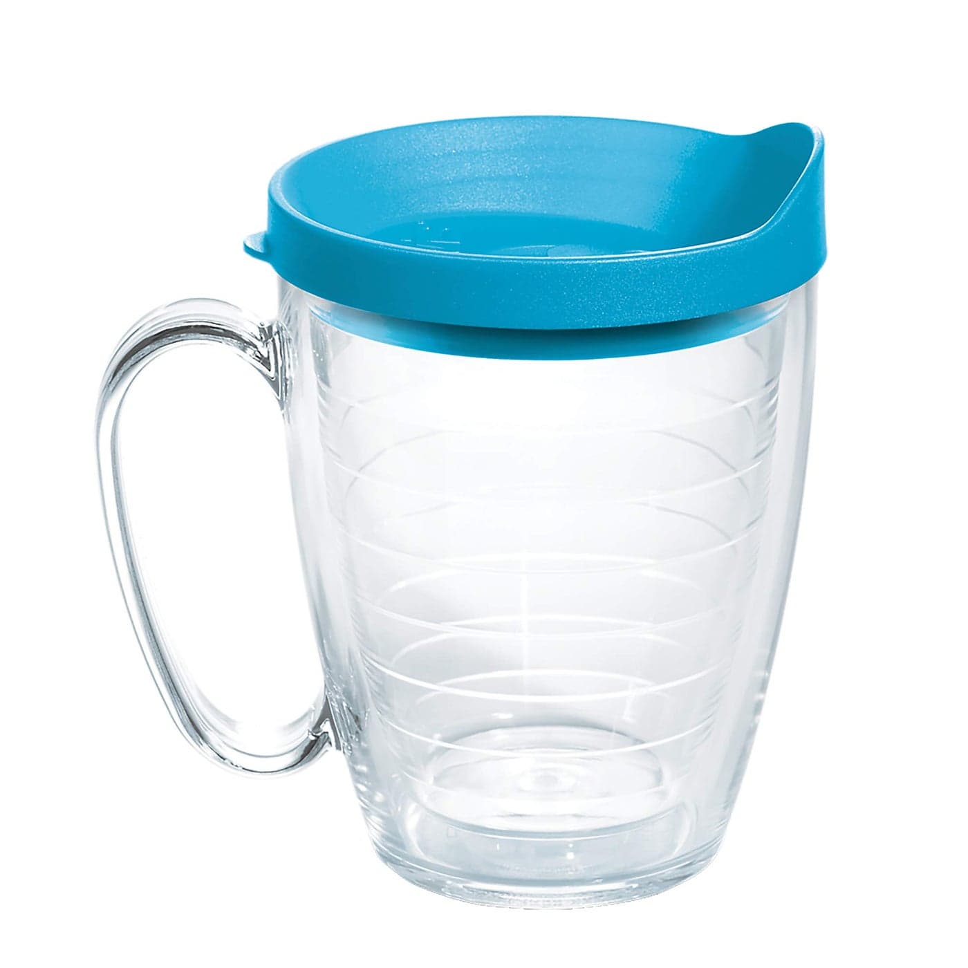 Tervis Clear Colorful Lidded Made in USA Double Walled Insulated Tumbler Travel Cup Keeps Drinks Cold Hot 16oz Mug Turquoise Lid