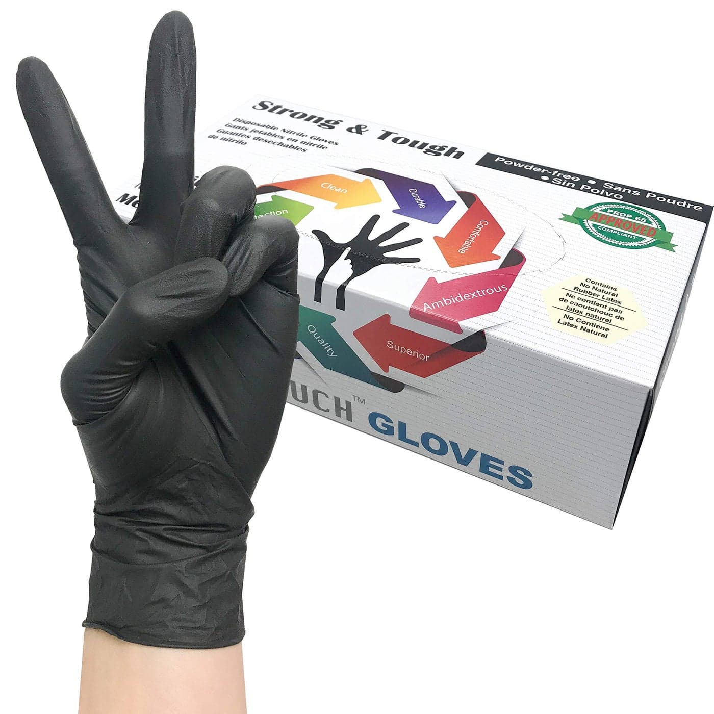InfiTouch Heavy Duty Nitrile Gloves Strong Tough High Chemical Resistant Disposable Gloves PowderFree Non Sterile Large 100 Count