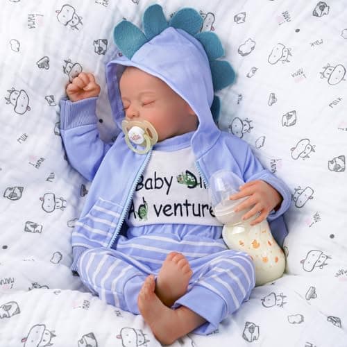 ADFO Reborn Baby Dolls Girl Realistic 20 inch Lifelike Realistic Girl Newborn Real Life Baby Girl Dolls Soft Vinyl and Cloth Body with Clothes and Toy Gift for Kids Age 3