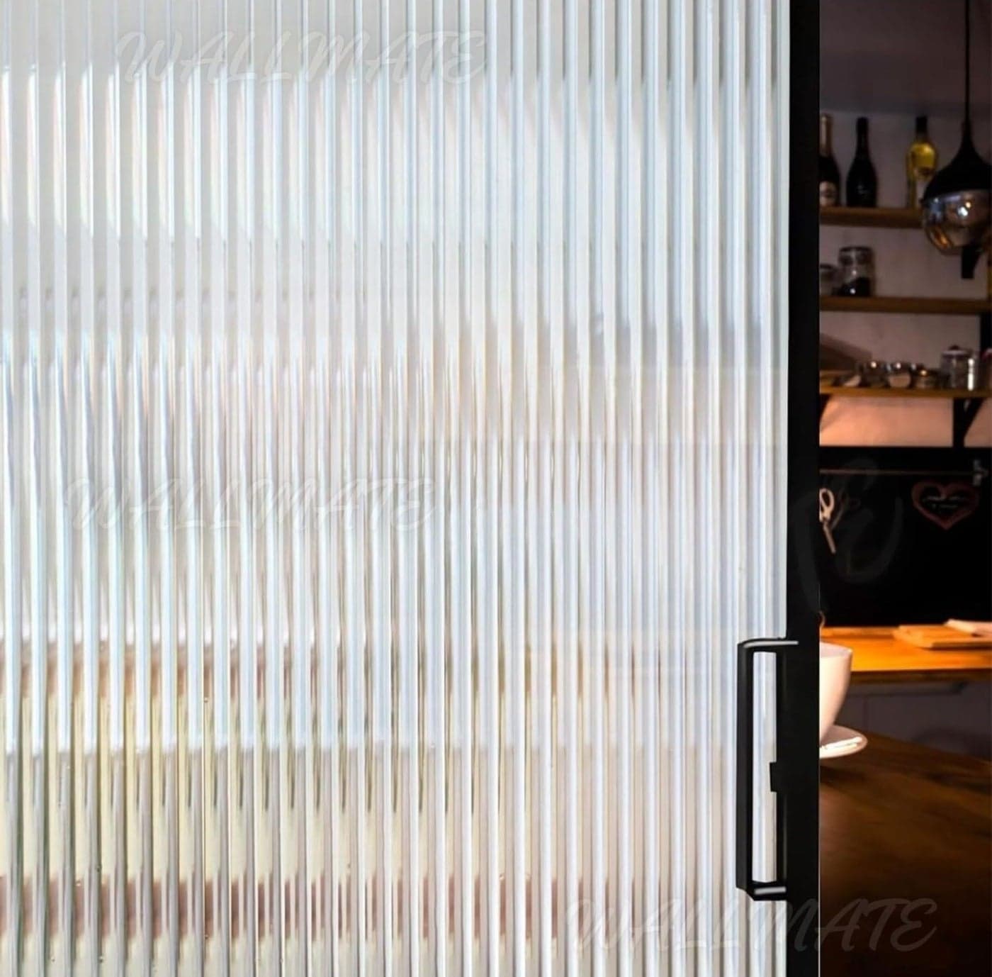 WALLMATE™ Vinyl Frosted Window Self Adhesive Privacy Glass Film for Office Glass Door Bathroom for Privacy (2 Feet by 6 Feet, Fluted Frosted)