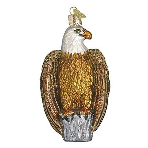 Old World Christmas Bald Eagle Glass Blown Ornament for Christmas Tree, Handcrafted Holiday Decoration, Police Collection