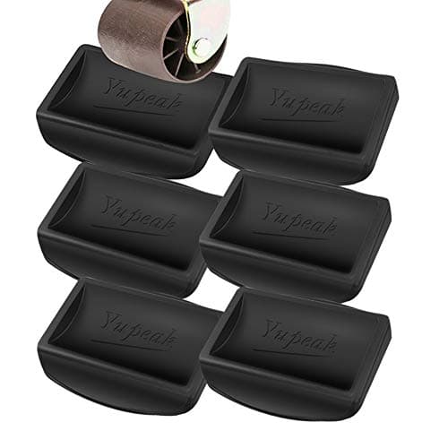 Yupeak Bed Stopper & Furniture Stopper – Caster Cups fits to All Wheels of Furniture, Sofas, Beds, Chairs – Furniture Cups Made up of Solid Silicone and Prevents Scratches 6 Pack(Black