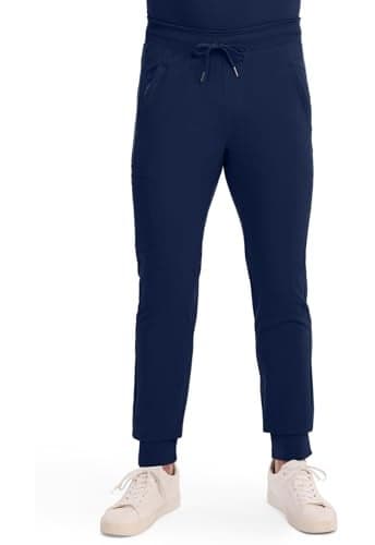 Cherokee Infinity Men's Jogger Pants with Drawstring Waist Mid Rise 5 Pockets Bottoms CK004A, L, Navy