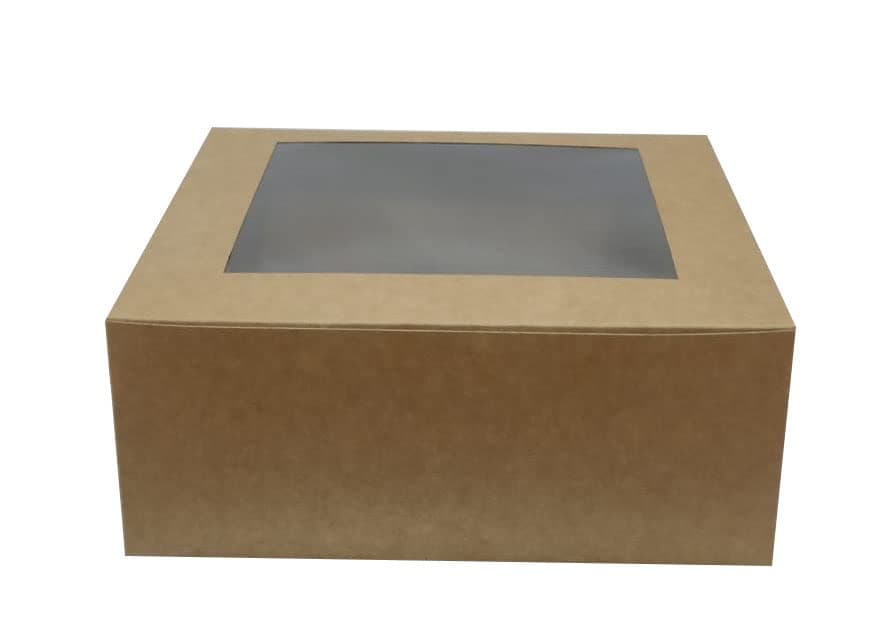 Nips Packaging Cake boxes 1KG or 2Pound cake box Window Cake Box 10 x 10 x 4 Kraft brown colour boxes Set of 30