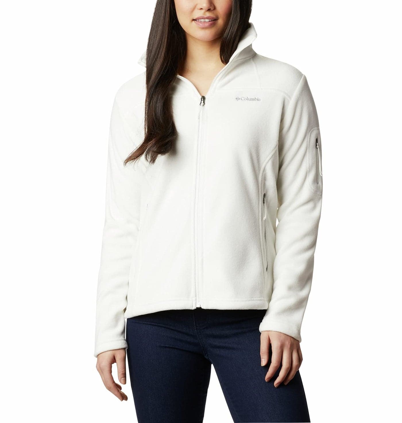 Columbia Womens Fast Trek II Full Zip Fleece Jacket Sea Salt Medium