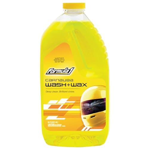 Formula 1 Car Wash and Carnauba Wax, 2-in-1 Car Cleaning Soap for Auto Detailing, Removes Tough Dirt and Leaves a Brilliant Shine (64 oz)