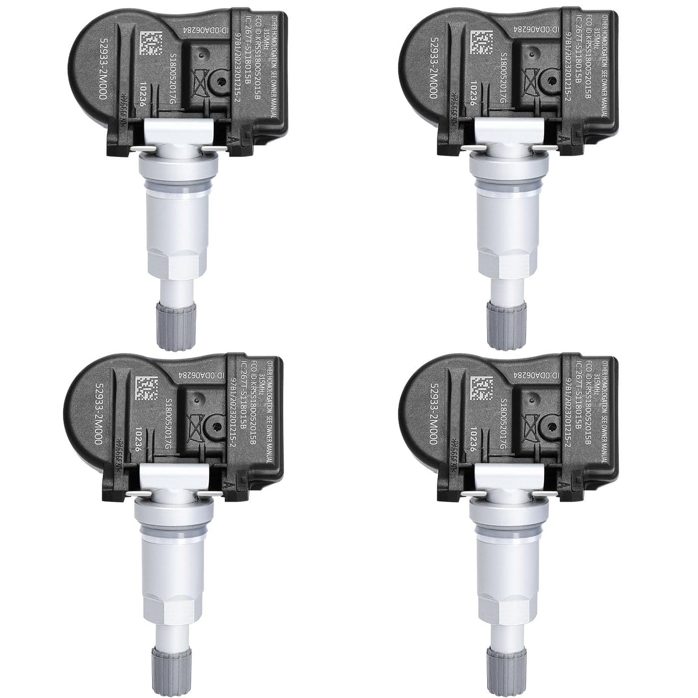 529332M000 TPMS Tire Pressure Sensor Replacement Fits for Kia Hyundai Kia Soul Forte Optima Sorento Hyundai Accent Elantra GT Touring Sonata Tire Pressure Monitoring Sensors 315MHZ 4Pack