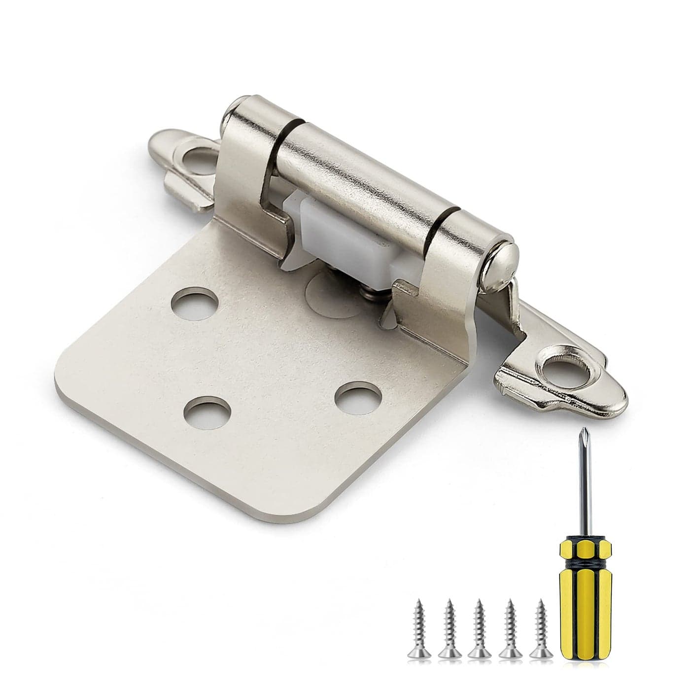 Ravinte 6 Pack 3 Pairs 12 Inch Overlay Cabinet Door Hinges Kitchen Satin Nickel SemiConcealed Face Mount SelfClosing Cabinet Hinges with Bumpers Screwdriver