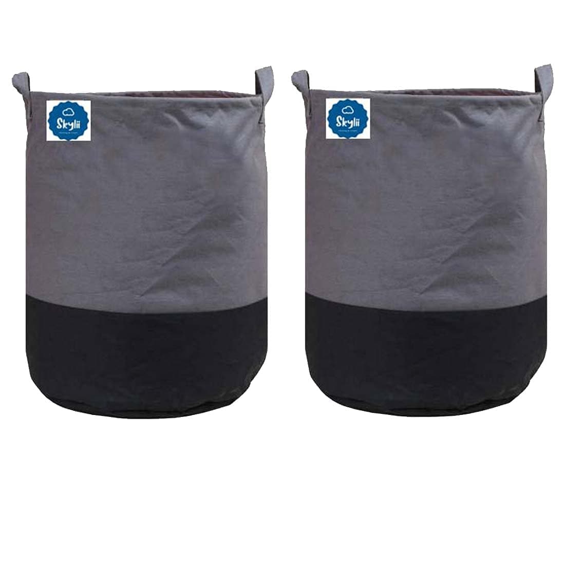 SKYLII Laundry Bag 45 L Durable and Collapsible Laundry storage Bag with Handles Clothes Toys Storage Foldable Laundry Bag for Dirty Clothes Pack of 2 Pc Grey