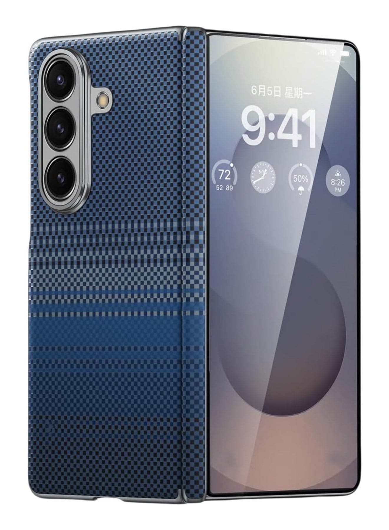 for Samsung Galaxy Z Fold 7 Magnetic Case, Compatible with Mag-Safe, Slim u0026 Light Carbon Fiber Texture Shockproof Protective Phone Case Cover for Z Fold 7