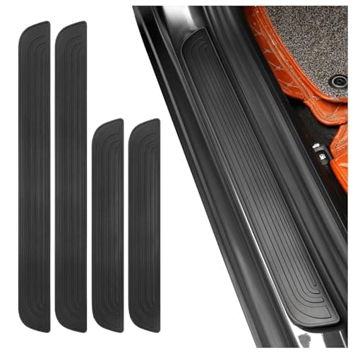 4PCS Car Door Sill Protector,Anti-Scratch & Waterproof Car Door Sills Scratch Protection,Universal Car Exterior Accessories Automotive Door Entry Guard for Car,Truck,SUV (Black, Width 2.36")