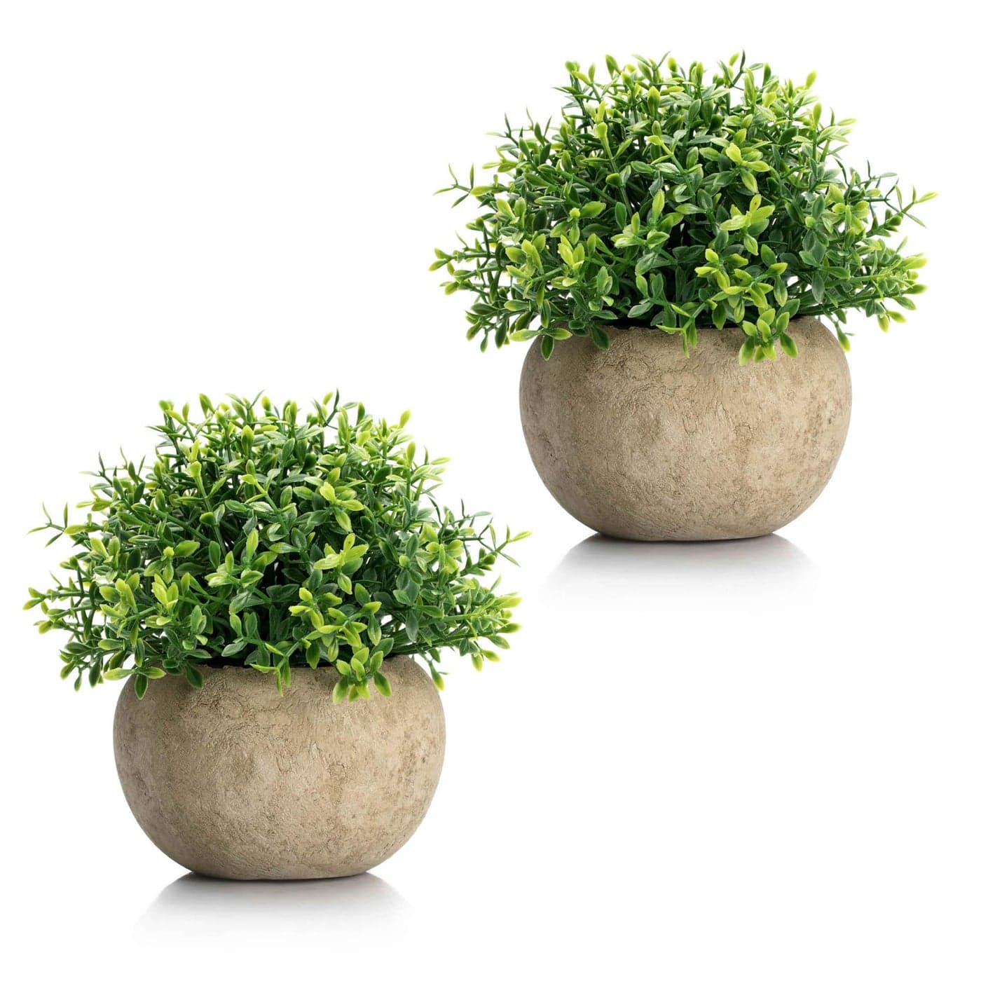 Velener 2Pcs Mini Artificial Boxwood Topiary Faux Plants Indoor Small Fake Plants Decor Magnolia Home Office Desk Cubicle Farmhouse Kitchen Bookshelf Bedroom Bathroom Decor Aloe Vera Zen Garden