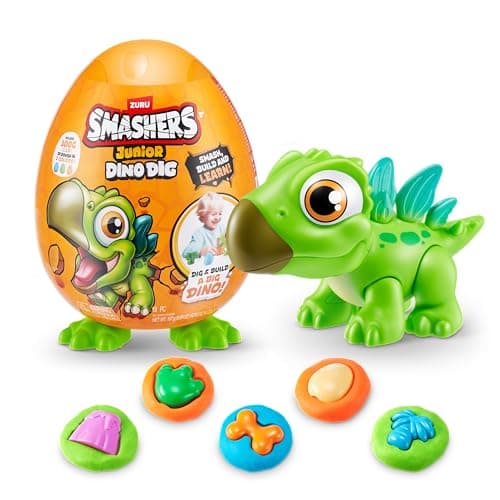 Smashers Junior Dino Dig Small Egg Stegasaurus by ZURU 12 Surprises Compounds Mold Dinosaur Preschool Toys Build Construct Sensory Play 3 Years