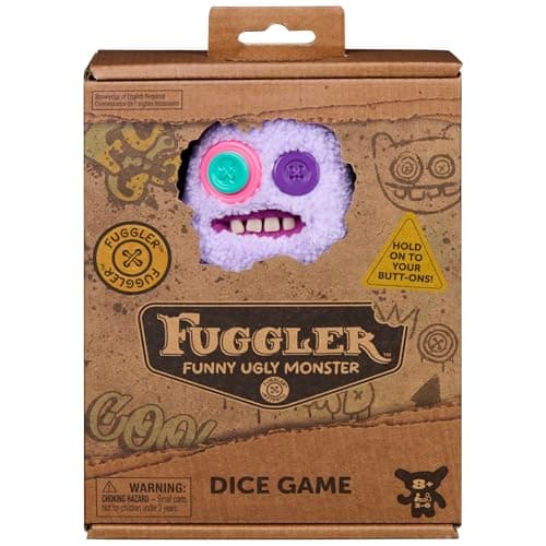 Spin Master Games Fuggler Dice Game Button Collecting Dice Rolling Fun Exclusive 5Inch Fuggler Collectible HeadtoHead Battle for Kids Adults Family Game Night 36 Players for Ages 8 Up