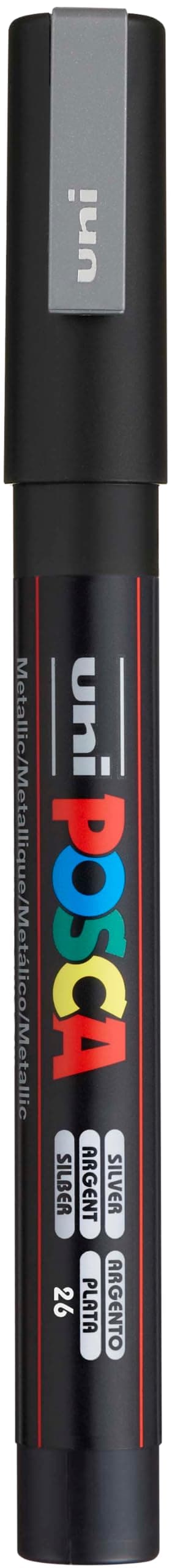 uni POSCA PC3M WaterBased Paint Markers Reversible Fine Tip 0913mm Silver