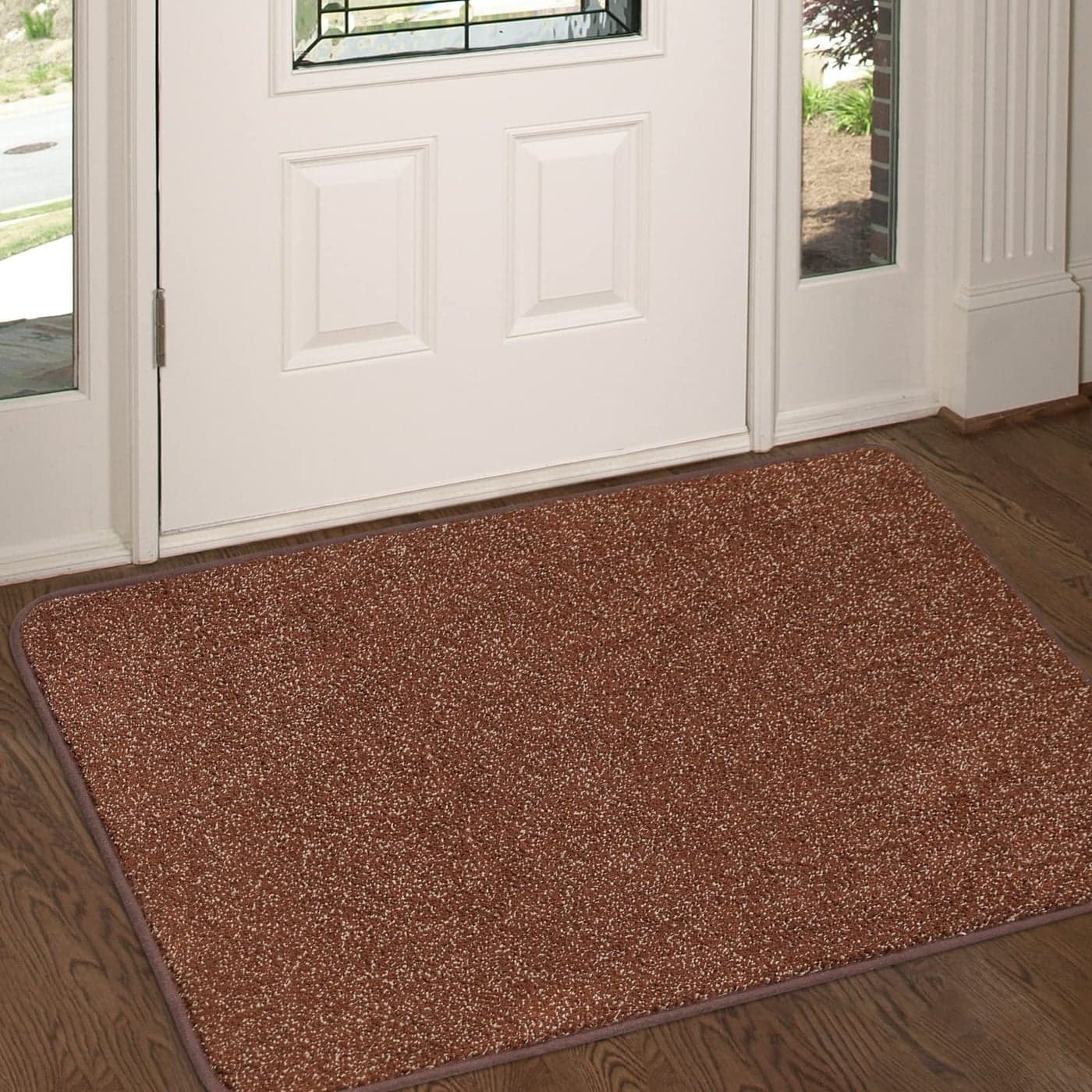 LINLA Indoor Doormat Super Absorbs Mud Mat Washable NonSlip Rubber Clean Mat for Doorways Inside Dirt Trapper Mats Shoes Scraper 24x35 Inches Camel Coffee