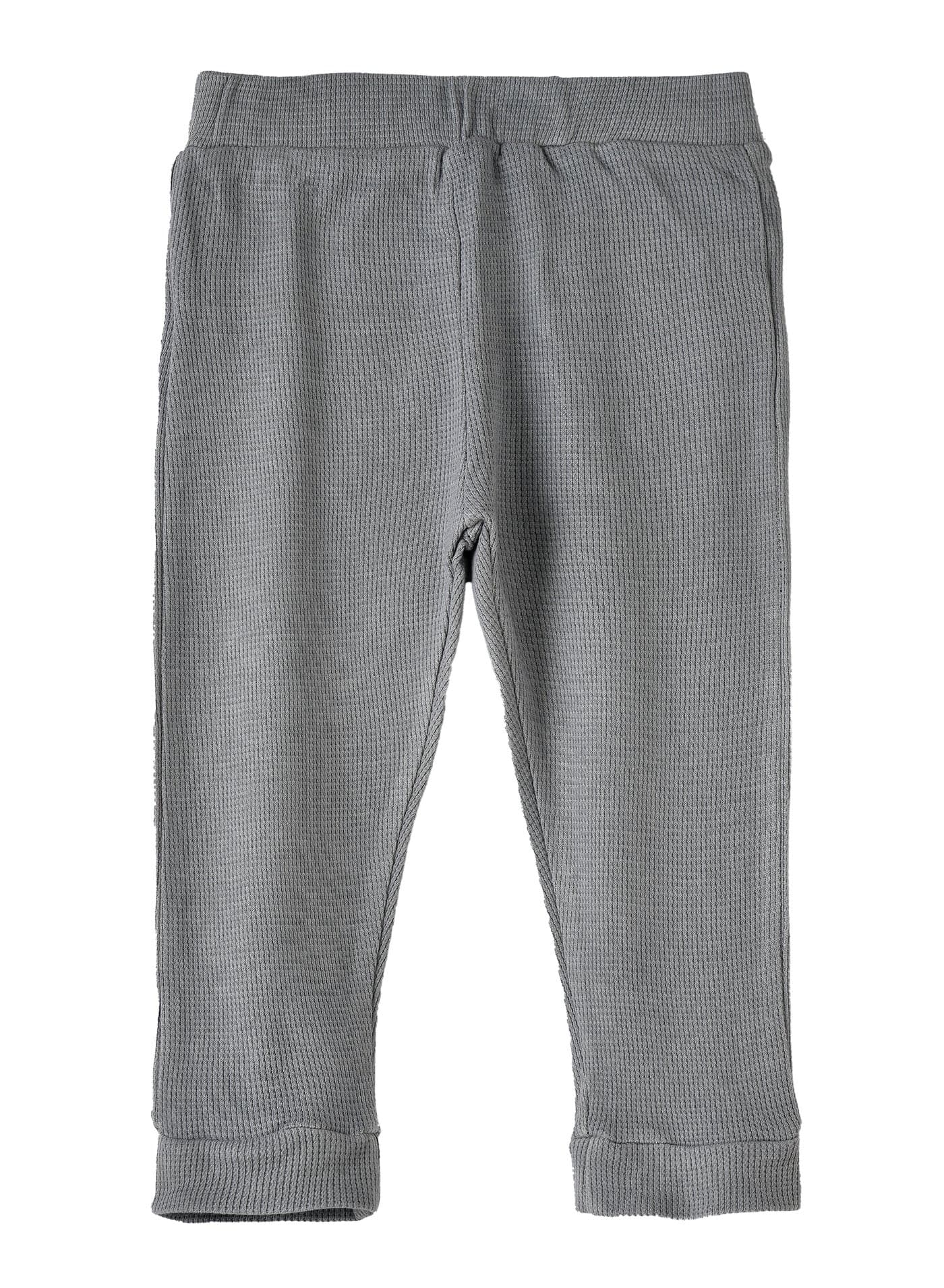 Boys Grey Textured Pants