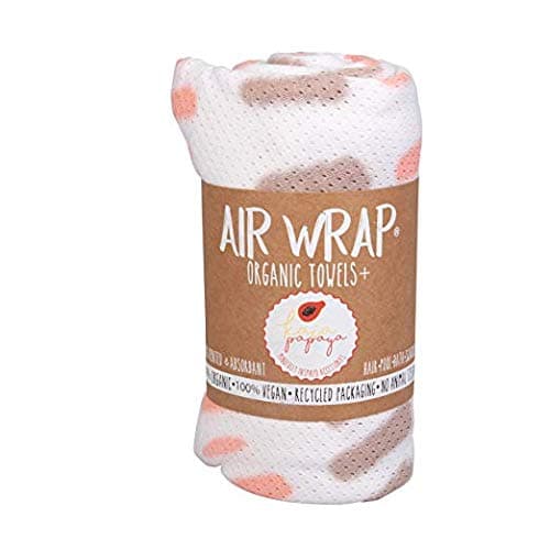 Woombie Kaia Papaya Multi-Use Organic Cotton Air Wrap Vented Towel - Quick Drying and Ultra Absorbent for Beach, Pool, Bathtime and More, 44in x 55in, Peach/Tan