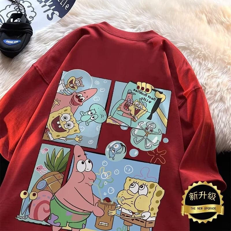 Spongebob Squarepants Short-Sleeved T-Shirt Men'S Summer Arrival Half-Sleeved T-Shirt For Teenagers And Students