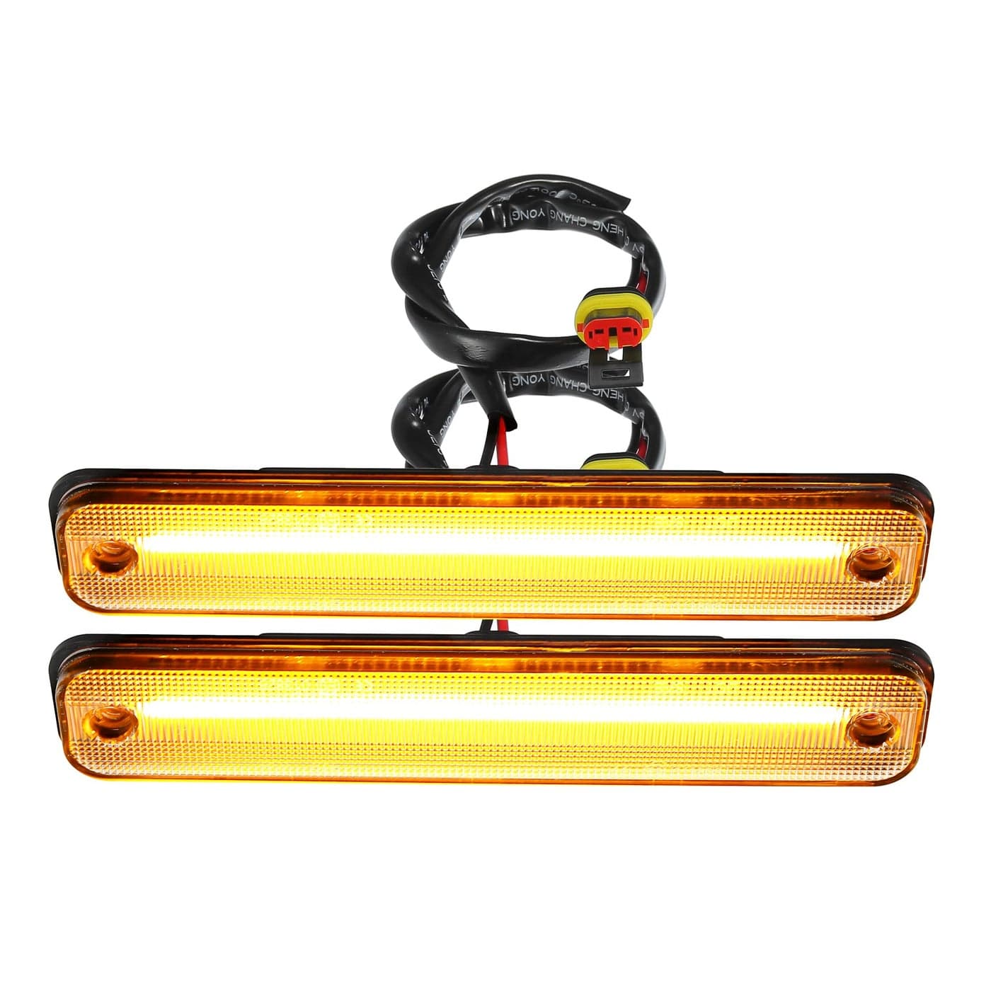 A ABSOPRO LED Side Marker Light 25952319 Front Turn Signal Lights Fender Sidemarker Lamps for Hummer H2 20032009 Clear Lens Amber LED Light 1 Pair
