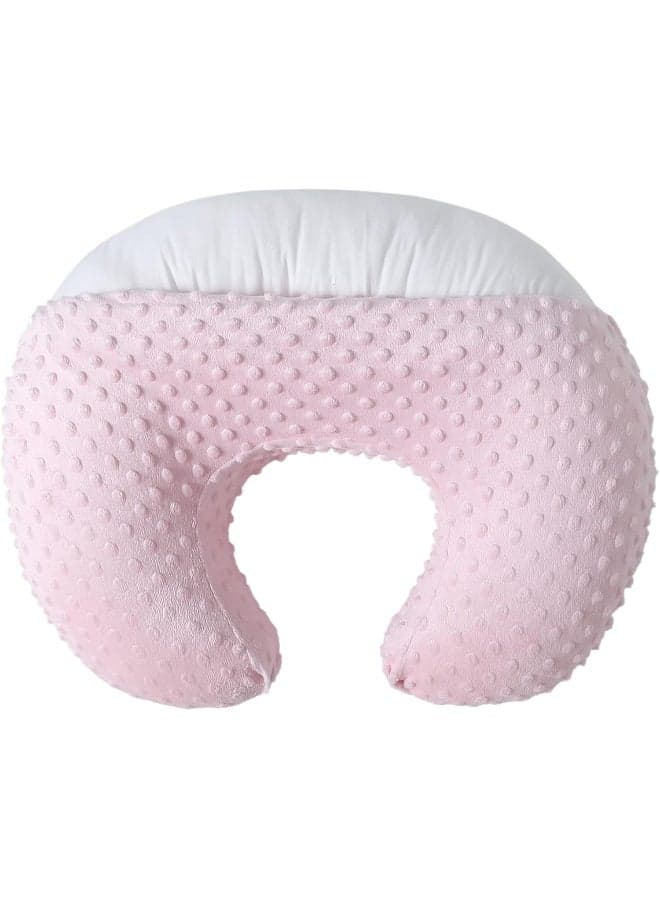 DONOMILO Nursing Pillow and Positioner Breastfeeding and Bottle Feeding, Propping Baby, Tummy Time, Sitting Support for Baby Boy Baby Girl, with Removable Minky Dots Cover (Blushing Bride)