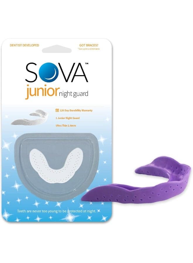 SOVA Junior Night Guard, Purple Punch - 1.6mm Thin - Custom-Molded Fit - Protects Against Nighttime Teeth Grinding & Clenching - FSA/HSA Eligible - Odor & Taste Free - Remoldable Up to 20 Times