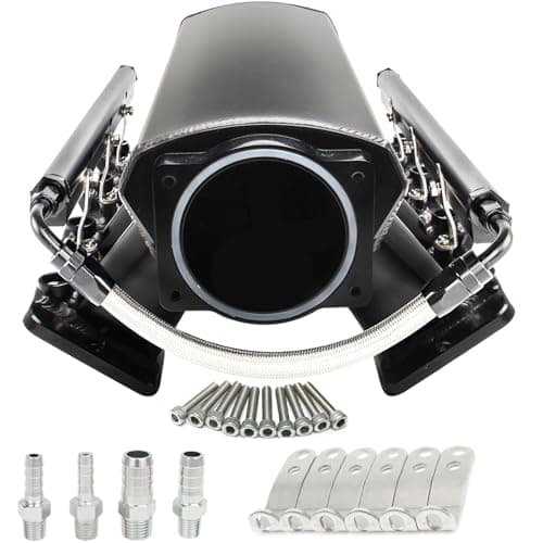 GSTP For LS LS1 LS2 LS6 Intake Manifold with Cathedral Port Compatible with Chevy 4.8 5.3 5.7 6.0 L (92MM Black)