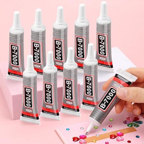 cridoz B7000 Jewelry Glue for Rhinestones10Pack Flexible Super Glue Gel with Precision Tip Multi Function Clear Gem Glue Fabric Adhesive for Cloth Metal Stone Bead Jewelry Making Wood Glass