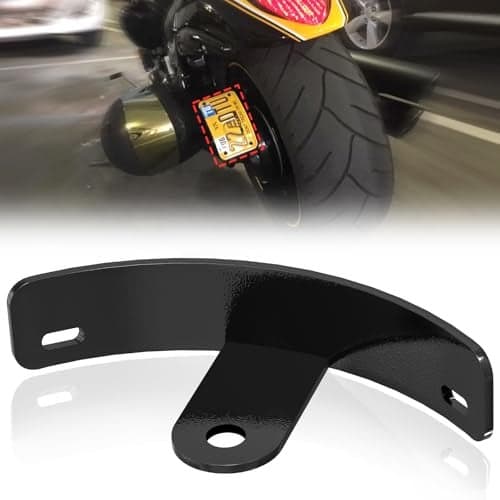 Rear Side License Plate Bracket Side Mount License Plate Curved for Harley Davidson 1993Up for Sportster 48 72 Iron 883 Nightster Roadster 12 Shock Mount Black