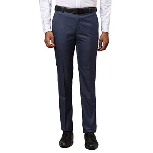 Raymond Dark Blue Trouser (Size: 34)-RMTS04680-B7