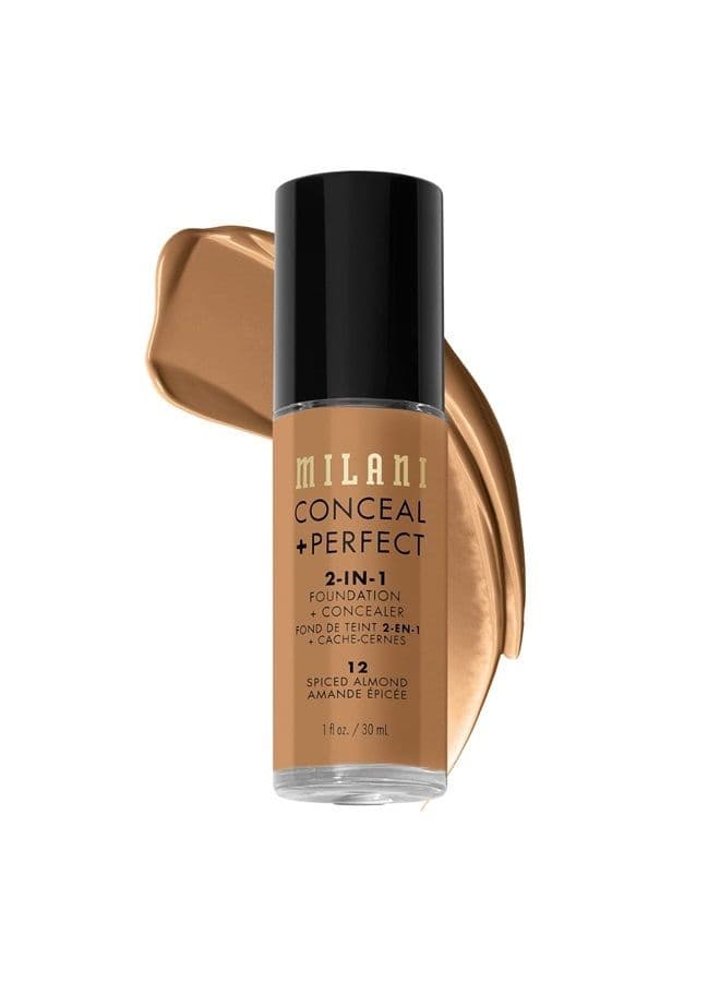 Conceal + Perfect 2-in-1 Foundation + Concealer - Spiced Almond (1 Fl. Oz.) Cruelty-Free Liquid Foundation - Cover Under-Eye Circles, Blemishes & Skin Discoloration for a Flawless Complexion