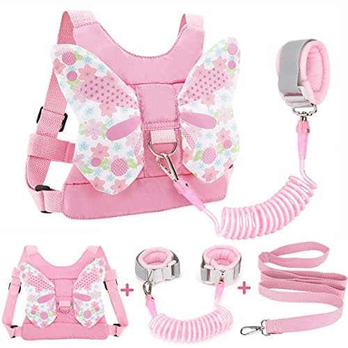 Accmor 3 in 1 Toddler Harness Leashes Anti Lost Wrist Link Kids Harness Children Leash for Girls Child Anti Lost Leash Baby Cute Harness Belt Strap Hold Kids Close While Walking