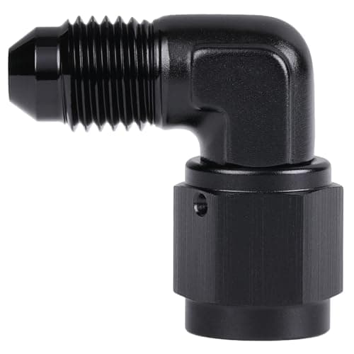 Podavelle 4AN Female to 4AN Male Flare 90 Degree Elbow Swivel Fitting Adapter Coupler Aluminum Black