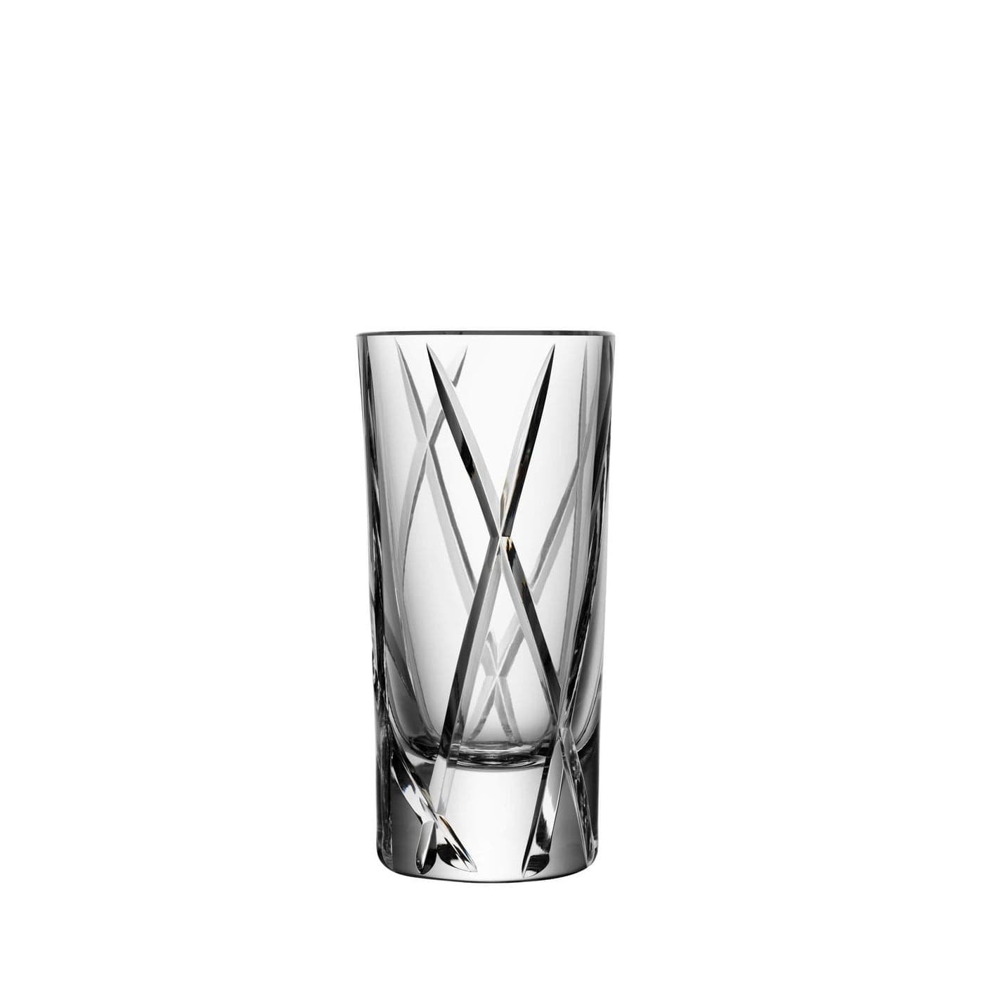 Orrefors City Shot Glasses with Heavy Base (Set of 2) - 1.7 Fl. Oz., Asymmetric Design - Crystal, Glassware for Spirits & Shots, Serving Tequila, Vodka, Whiskey, Dishwasher Safe