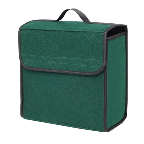 JVCV® Car Trunk Boot Organizer, Car Storage and Organizer Anti Slip Car Accessories Organizer for Car, Suv, Sedan, Truck, Minivan Anti Slip Bottom (Small - Green)