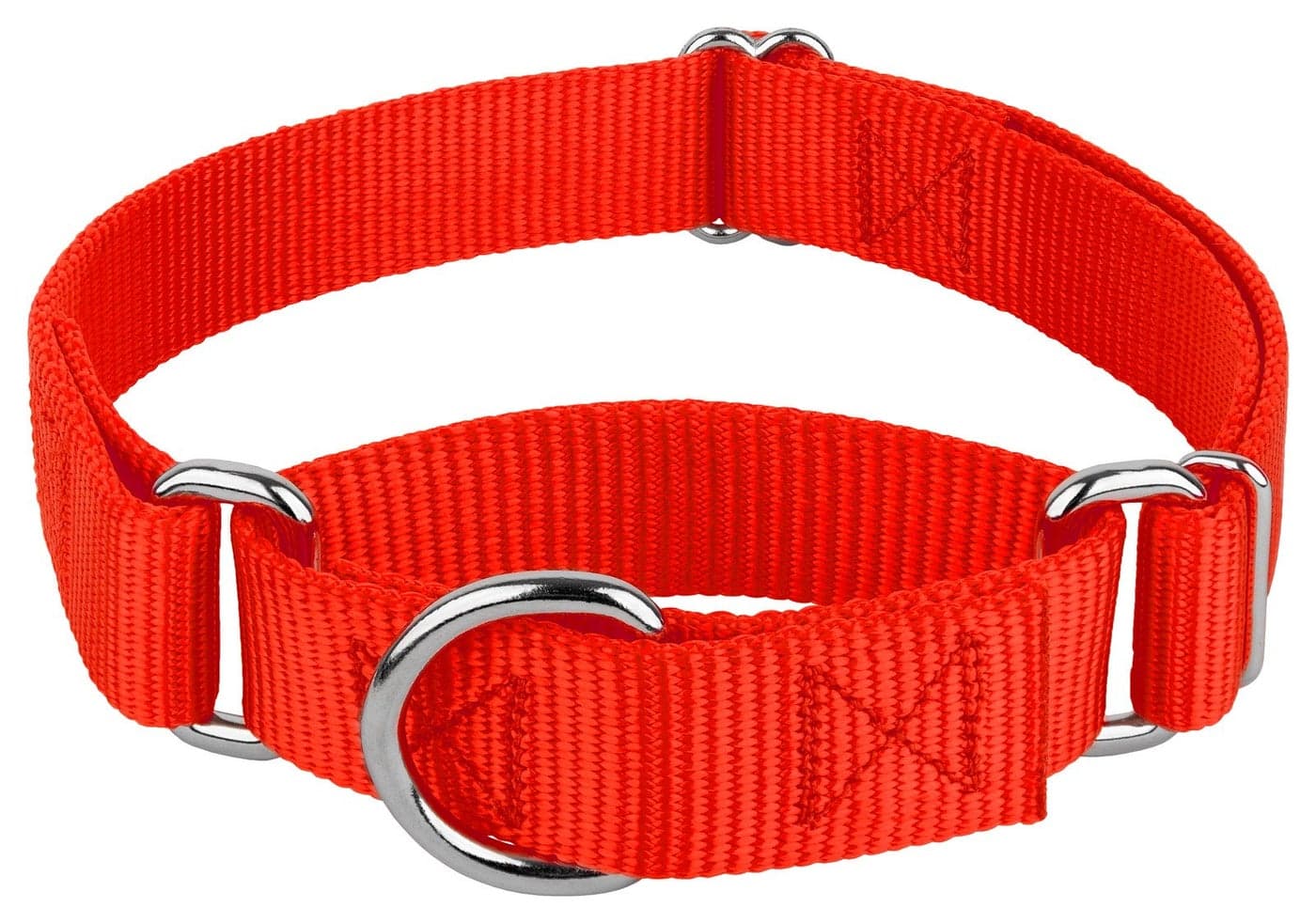 Country Brook Petz - Martingale Dog Collar - Heavy-Duty Training Collar with No Buckle - Service Dog Collar for All Pups - 10+ Warm Colors (Hot Orange, 3/4 Inch, Small)