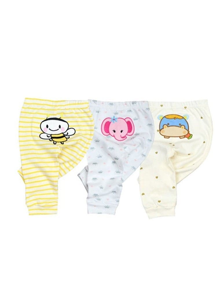 3-Pack Of Elastic Breathable Cotton Trousers For Infants And Young Children