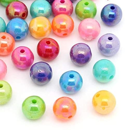 600 Round AB Multicolor Acrylic Beads 8mm Diameter with 25mm Hole